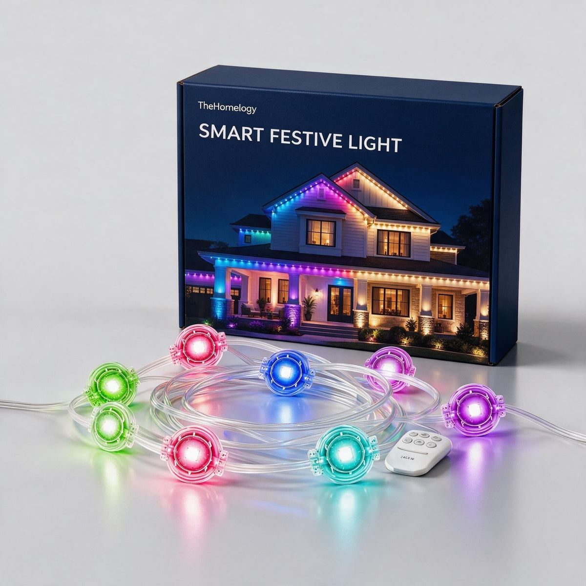 TheHomelogy Smart Festive Light box with glowing permanent outdoor lights