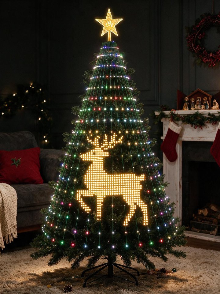 Yulora tree showing a Reindeer picture